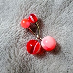 Pair of two new plastic and surgical steel belly navel rings
